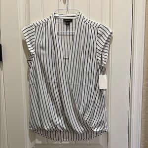 Striped Black and White Women's Top